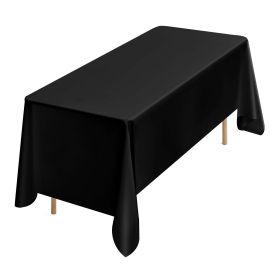 Black Tablecloths for Rectangle Tables, 6 Pack, 70 x 120 Inches, Reusable and Machine Washable Table Clothes
