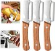 Multi-Functional Vegetable Peeler fo Kitchen: 2 in 1 Stainless Steel Peeler with Wooden Handle and Bottle Opener - Peelers for Potato Pumpkin Pap