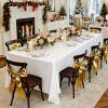White Tablecloths for Rectangle Tables, 6 Pack, 60 x 102 Inches, Reusable and Machine Washable Table Clothes