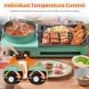 Electric Hot Pot with Grill,1600W 3-in-1 Smokeless Raclette Table Grill for Kitchen, Barbecue Shabu Hot Pot with Non-Stick Cooking Removable Plat