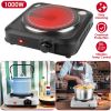1000W Electric Infrared Single Burner Portable Heating Hot Plate Stove Countertop RV Hotplate with 7.5' Glass Cooktop Stepless Temperature Adjust
