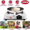 1000W Electric Infrared Single Burner Portable Heating Hot Plate Stove Countertop RV Hotplate with 7.5' Glass Cooktop Stepless Temperature Adjust